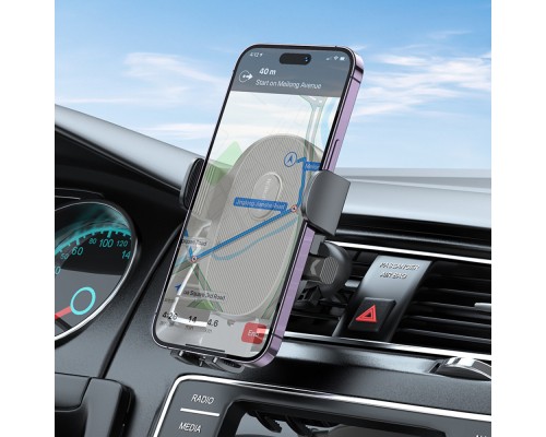 Автотримач для телефона BOROFONE BH92 Grand one-button car holder(air outlet) Black (6941991103681) 