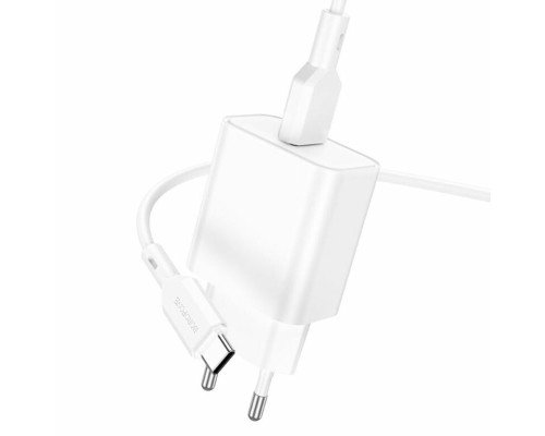 Мережевий зарядний пристрій BOROFONE BA72A Spring single port QC3.0 charger set(Type-C) White (BA72ACW) Мережевий зарядний пристрій BOROFONE BA72A Spring single port QC3.0 charger set(Type-C) White (BA72ACW)