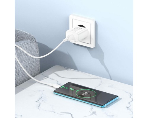 Мережевий зарядний пристрій BOROFONE BA72A Spring single port QC3.0 charger set(Type-C) White (BA72ACW) Мережевий зарядний пристрій BOROFONE BA72A Spring single port QC3.0 charger set(Type-C) White (BA72ACW)