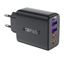 Мережевий зарядний пристрій ACEFAST A61 PD45W GaN (2*USB-C+2*USB-A) charger Black (6974316282754) 