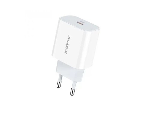 Мережевий зарядний пристрій BOROFONE BA38A Plus Speedy PD20W White (BA38AW) Мережевий зарядний пристрій BOROFONE BA38A Plus Speedy PD20W White (BA38AW)