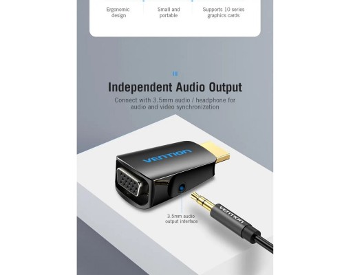 Перехідник Vention HDMI to VGA Converter 1080P with 3.5MM Audio (AIDB0) (AIDB0) Перехідник Vention HDMI to VGA Converter 1080P with 3.5MM Audio (AIDB0) (AIDB0)