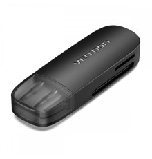 Картрідер Vention 2-in-1 USB 3.0 A Card Reader(SD+TF) Black Dual Drive Letter (CLGB0) (CLGB0)