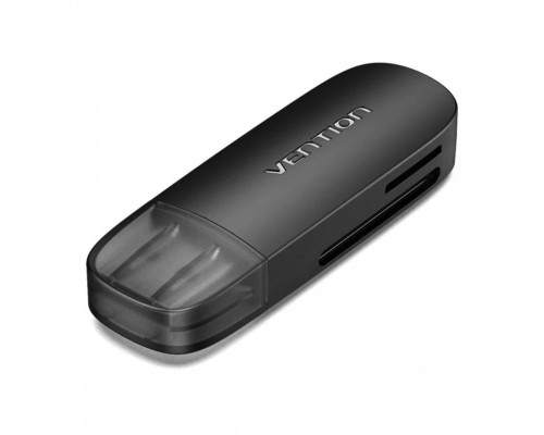 Картрідер Vention 2-in-1 USB 3.0 A Card Reader(SD+TF) Black Dual Drive Letter (CLGB0) (CLGB0) 