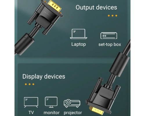 Кабель Vention VGA(3+6) Male to Male Cable with ferrite cores 2M Black (DAEBH) (DAEBH) Кабель Vention VGA(3+6) Male to Male Cable with ferrite cores 2M Black (DAEBH) (DAEBH)