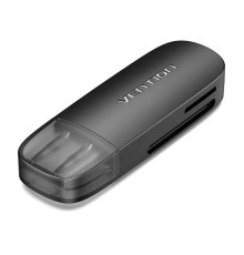 Картрідер Vention 2-in-1 USB 3.0 A Card Reader(SD+TF) Black Single Drive Letter (CLFB0) (CLFB0)