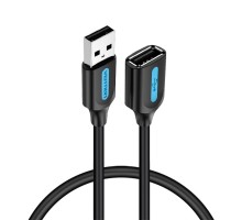 Кабель Vention USB 2.0 A Male to A Female Extension Cable 2M black PVC Type (CBIBH) (CBIBH) 