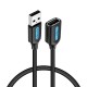 Кабель Vention USB 2.0 A Male to A Female Extension Cable 2M black PVC Type (CBIBH) (CBIBH)