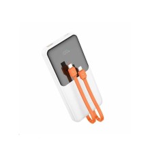 Зовнішній акумулятор HOCO J119A Sharp charger 22.5W+PD20 fully compatible power bank with digital display and cable(20000mAh) White (6942007606127)