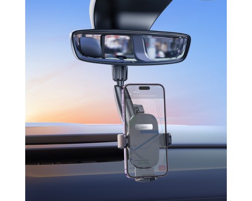 Тримач для мобільного HOCO H17 Waves rearview mirror car holder Black (6942007600521) Тримач для мобільного HOCO H17 Waves rearview mirror car holder Black (6942007600521)