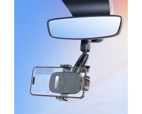 Тримач для мобільного HOCO H17 Waves rearview mirror car holder Black (6942007600521) Тримач для мобільного HOCO H17 Waves rearview mirror car holder Black (6942007600521)