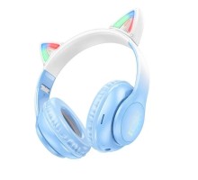 Навушники HOCO W42 Cat ears BT headphones Crystal Blue (6931474795861) 