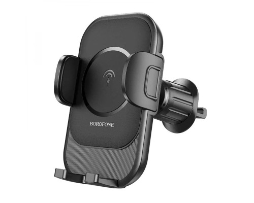 Тримач для мобільного з БЗП BOROFONE BH204 Blue Charm wireless fast charging car holder(air outlet) Black (6941991101724) Тримач для мобільного з БЗП BOROFONE BH204 Blue Charm wireless fast charging car holder(air outlet) Black (6941991101724)