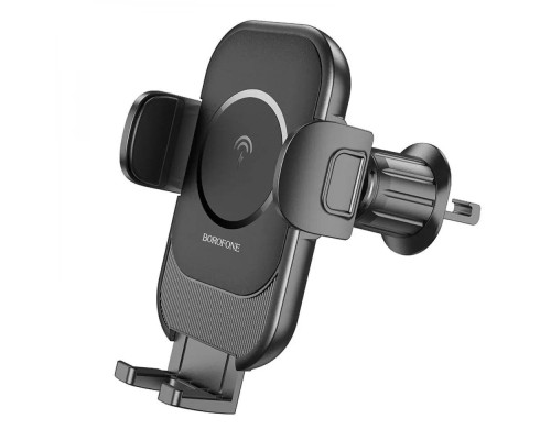 Тримач для мобільного з БЗП BOROFONE BH204 Blue Charm wireless fast charging car holder(air outlet) Black (6941991101724) Тримач для мобільного з БЗП BOROFONE BH204 Blue Charm wireless fast charging car holder(air outlet) Black (6941991101724)