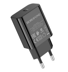 Мережевий зарядний пристрій BOROFONE BA65A Single port PD20W charger Black (BA65AB)