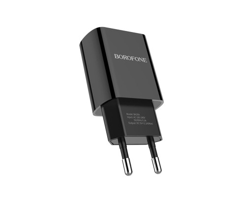 Мережевий зарядний пристрій BOROFONE BA20A Sharp single port charger Black (BA20AB) Мережевий зарядний пристрій BOROFONE BA20A Sharp single port charger Black (BA20AB)