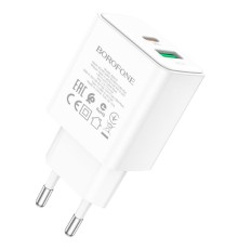 Мережевий зарядний пристрій BOROFONE BA67A PD20W+QC3.0 charger White (BA67AW)