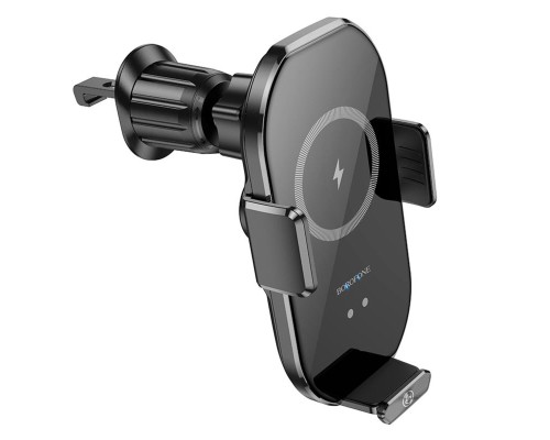 Тримач для мобільного з БЗП BOROFONE BH205 Rusher infrared wireless fast charging car holder(air outlet) Black (6941991103087) 