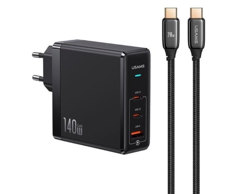 Мережевий зарядний пристрій Usams US-UM Fast Charger Kit--UM Series US-CC168 EU T52 140 W ACC GaN Fast Charger+US-SJ581 U82 Type-C To Type-C 240W PD3. (UMXLOGTC01) Мережевий зарядний пристрій Usams US-UM Fast Charger Kit--UM Series US-CC168 EU T52 140 W ACC GaN Fast Charger+US-SJ581 U82 Type-C To Type-C 240W PD3. (UMXLOGTC01)