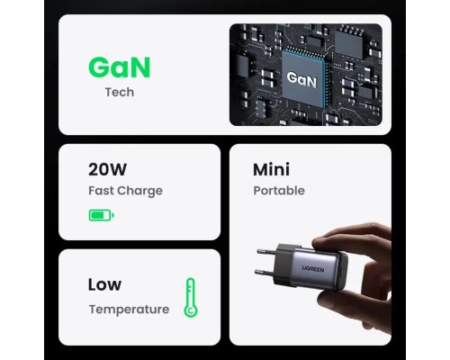 Зарядний пристрій UGREEN CD318 Nexode mini 20W Charger EU (UGR-90664) (UGR-90664) Зарядний пристрій UGREEN CD318 Nexode mini 20W Charger EU (UGR-90664) (UGR-90664)