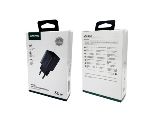 Зарядний пристрій UGREEN CD319 USB-C GaN Fast Charger 30W EU (Space Gray)(UGR-90666) (UGR-90666) 