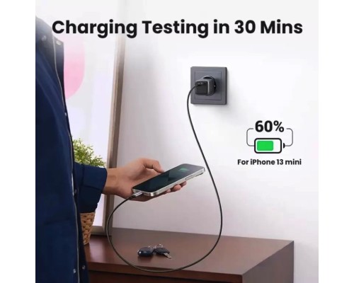 Зарядний пристрій UGREEN CD319 USB-C GaN Fast Charger 30W EU (Space Gray)(UGR-90666) (UGR-90666) 