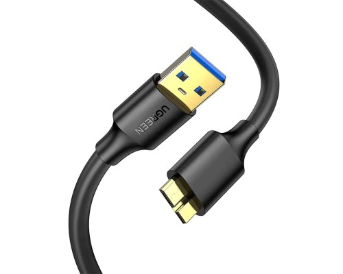 Кабель UGREEN US130 USB 3.0 A Male to Micro USB 3.0 Type B Male Cable 1m (Black) (UGR-10841) (UGR-10841) 
