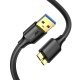 Кабель UGREEN US130 USB 3.0 A Male to Micro USB 3.0 Type B Male Cable 1m (Black) (UGR-10841) (UGR-10841) 