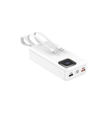 Зовнішній акумулятор REMAX Suji Series PD 20W+QC 22.5W  Fast Charging Cabled Power Bank 30000mAh  RPP-550 White (RPP-550 White)