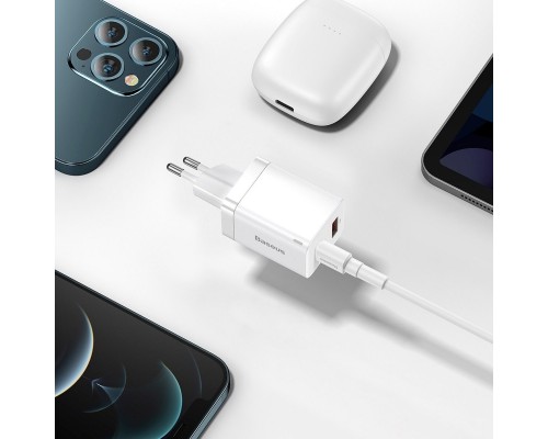 Мережевий зарядний пристрій Baseus Super Si Pro Quick Charger C+U 30W EU White (CCSUPP-E02) Мережевий зарядний пристрій Baseus Super Si Pro Quick Charger C+U 30W EU White (CCSUPP-E02)