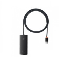 USB-хаб Baseus Lite Series 4-Port USB-A HUB Adapter (USB-A to USB 3.0*4 ) 1m Black (WKQX030101)