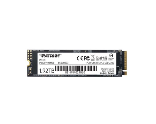 SSD M.2 Patriot P310 1920GB NVMe 2280 PCIe 3.0x4 3D NAND TLC (P310P192TM28) SSD M.2 Patriot P310 1920GB NVMe 2280 PCIe 3.0x4 3D NAND TLC (P310P192TM28)