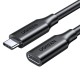 Кабель UGREEN US353 USB-C/M to USB-C/F Gen2 5A Extension Cable 1m (Black)(UGR-10387) (UGR-10387) 