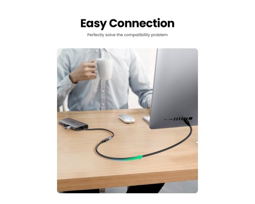 Кабель UGREEN US353 USB-C/M to USB-C/F Gen2 5A Extension Cable 1m (Black)(UGR-10387) (UGR-10387) 