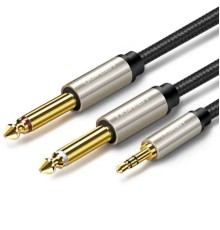 Аудіокабель UGREEN AV126 3.5mm TRS to Dual 6.35mm TS Audio Cable 2m (Gray)(UGR-10615) (UGR-10615)
