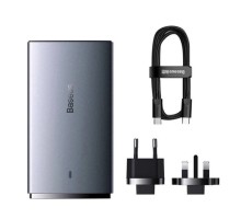 Мережевий зарядний пристрій Baseus GaN5 Pro Ultra-Slim Fast Charger C+U 65W Gray((With Mini White Cable Type-C to Type-C 100W(20V/5A) 1m Black) (CCGP150113) 