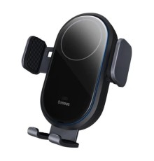 Тримач для мобiльного з БЗП Baseus LightChaser Series Wireless Charging Electric Car Mount 15W Cosmic Black (C40355900121-00)