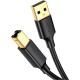 Кабель UGREEN US135 USB 2.0 AM to BM Print Cable 1m (Black) (UGR-20846) 