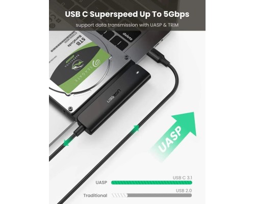 Адаптер UGREEN CM321 USB-C 3.0 to 2.5-Inch SATA Converter 50cm(UGR-70610) (UGR-70610) 