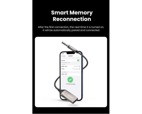 Bluetooth-ресивер UGREEN CM309 Bluetooth Car Receiver Aux with Mic (Space Gray)(UGR-70601) (UGR-70601) 