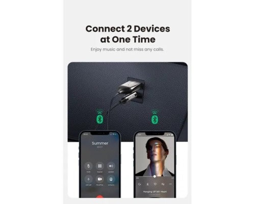 Bluetooth-ресивер UGREEN CM309 Bluetooth Car Receiver Aux with Mic (Space Gray)(UGR-70601) (UGR-70601) 
