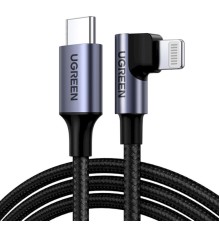 Кабель UGREEN US305 USB-C to Lightning Angled Cable Aluminum Shell Braided 1m(UGR-60763) (UGR-60763)