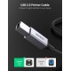 Кабель UGREEN US369 USB-A Male to USB-B 2.0 Printer Cable Alu Case with Braid 2m  (Black)(UGR-80803) (UGR-80803) 