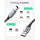 Кабель UGREEN US369 USB-A Male to USB-B 2.0 Printer Cable Alu Case with Braid 2m  (Black)(UGR-80803) (UGR-80803) 