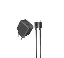 Мережевий зарядний пристрій HOCO CS13A Ocean single port PD20W charger set(C to iP) Black 