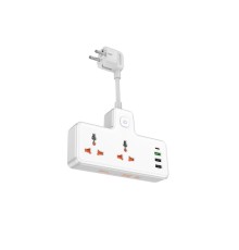 Мережевий подовжувач HOCO  AC12A Reise 2-position expansion socket(PD30W/1C3A) White (6942007607100)