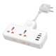 Мережевий подовжувач HOCO AC12A Reise 2-position expansion socket(PD30W/1C3A) White (6942007607100 )