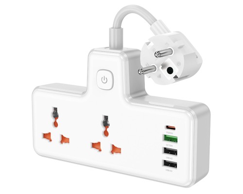 Мережевий подовжувач HOCO AC12A Reise 2-position expansion socket(PD30W/1C3A) White (6942007607100 ) Мережевий подовжувач HOCO AC12A Reise 2-position expansion socket(PD30W/1C3A) White (6942007607100 )