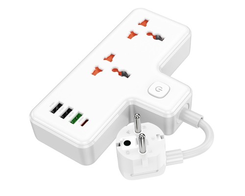 Мережевий подовжувач HOCO AC12A Reise 2-position expansion socket(PD30W/1C3A) White (6942007607100 ) Мережевий подовжувач HOCO AC12A Reise 2-position expansion socket(PD30W/1C3A) White (6942007607100 )