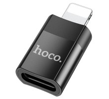 Адаптер HOCO UA17 iP Male to Type-C female USB2.0 adapter Black 